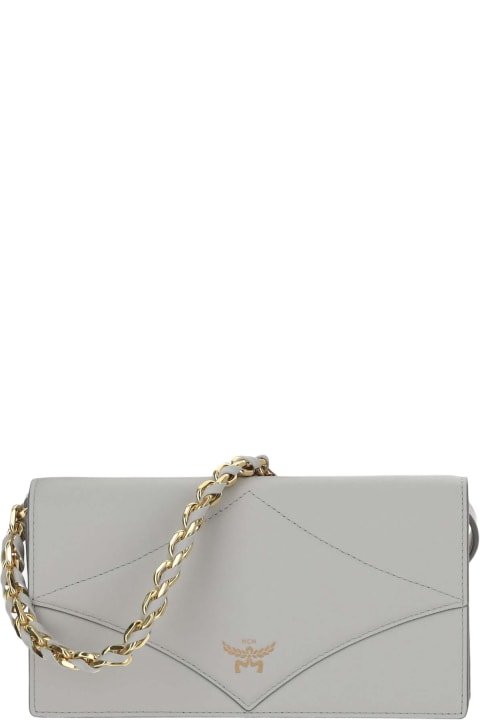 حقائب كلاتش لـ السيدات MCM Logo Leather Shoulder Bag