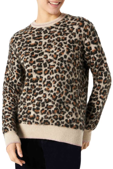 Fashion for Women MC2 Saint Barth Woman Brushed Sweater With Leopard Pattern