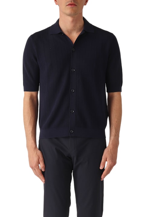 Homeware Ballantyne Camicia M/c Punto Riso A Coste Ribs Shirt
