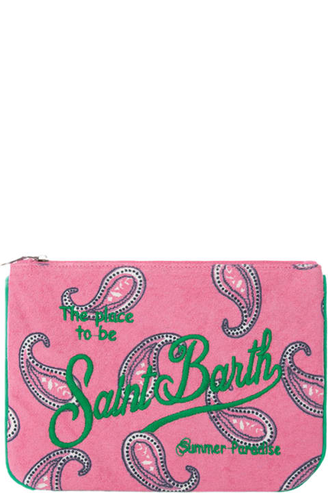 Luggage for Women MC2 Saint Barth Parisienne Paisley Terry Pochette With Saint Barth Embroidery