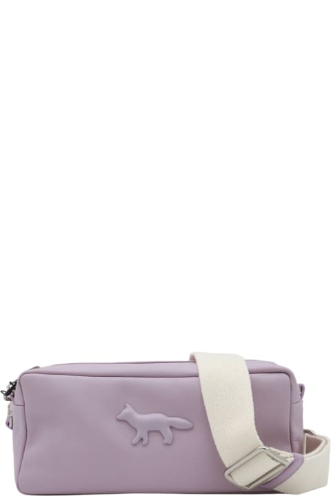 メンズ ショルダーバッグ Maison Kitsuné Lilac Leather Shoulder Bag