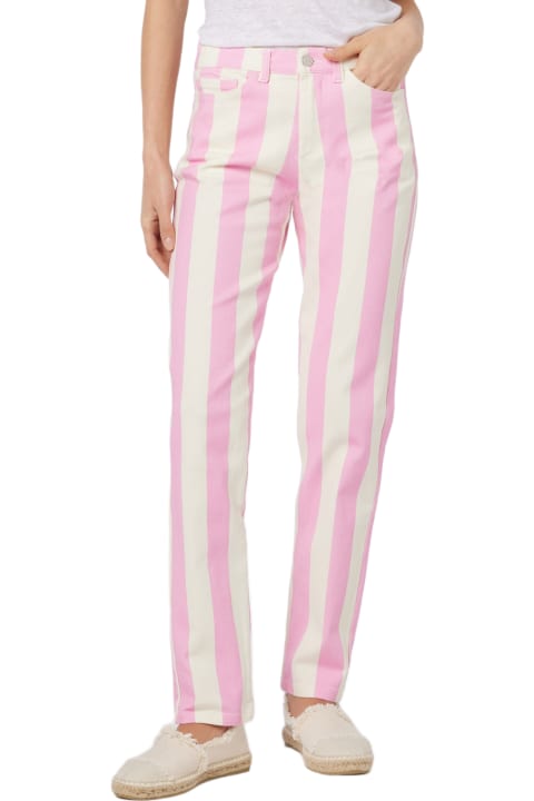Homeware MC2 Saint Barth Woman Pink Striped Print Denim Belleville