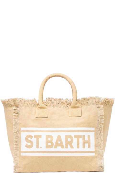 Homeware MC2 Saint Barth Beige Cotton Canvas Vanity Shoulder Bag