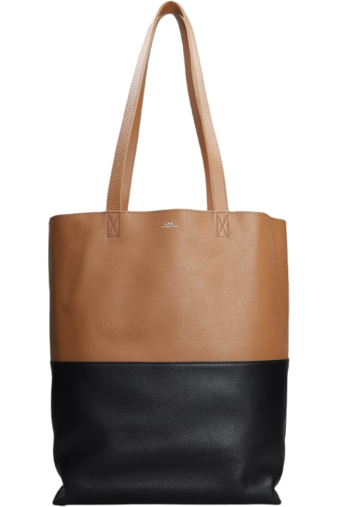 A.P.C. Totes for Men A.P.C. Maiko Bicolore Tote In Brown Leather