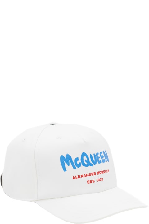 Hats for Men Alexander McQueen Tonal Graffiti Baseball Hat