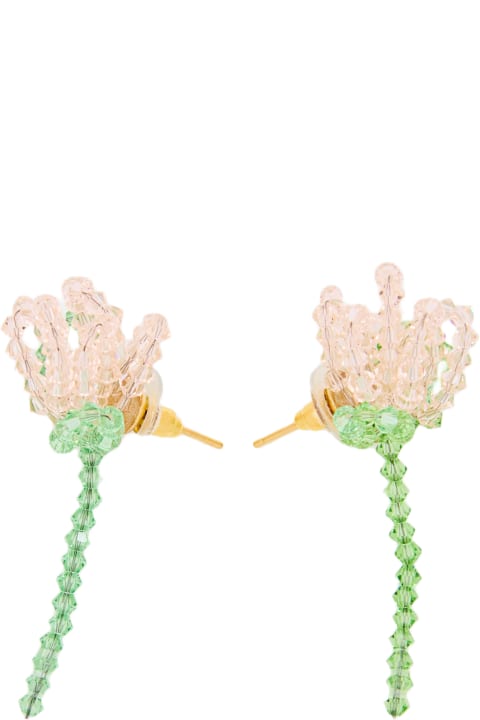 ウィメンズ Simone Rochaのネックレス Simone Rocha Cluster Crystal Flower Earring