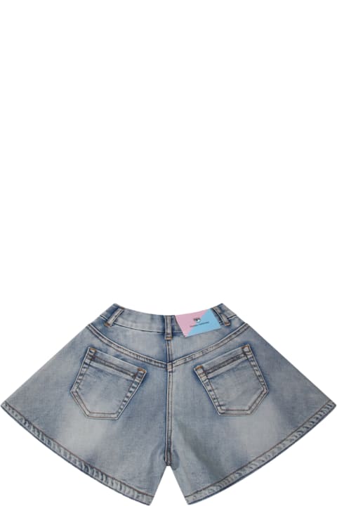 Fashion for Girls Chiara Ferragni Stone Beach Blue Denim Shorts