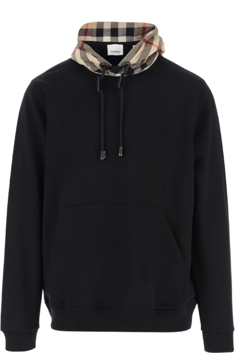 Burberry Fleeces & Tracksuits for Men Burberry Cotton Hoodie With Check Pattern