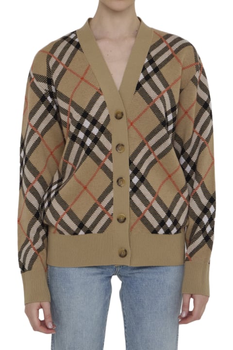 Burberry for Women Burberry Cardigan In Check Wool