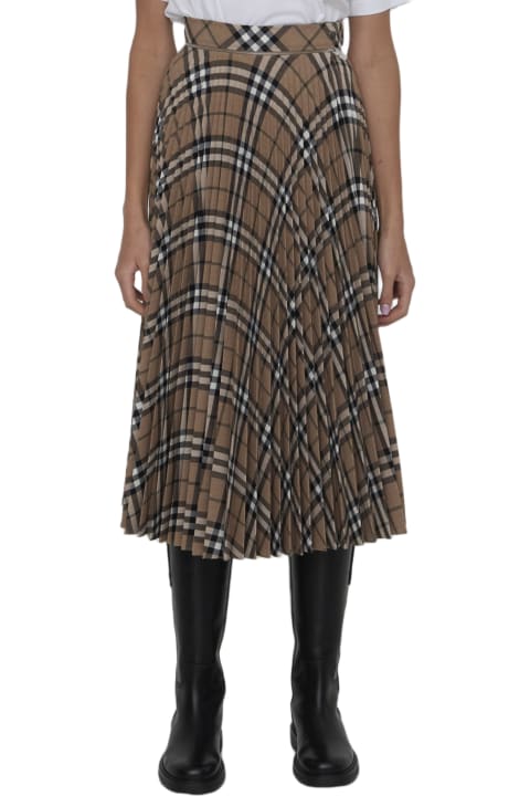 Homeware Burberry Check Pleated Skirt