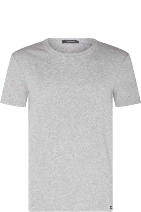 Tom Ford Topwear for Men Tom Ford Grey Cotton Blend T-shirt