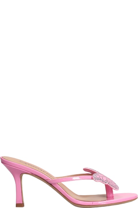 Blumarine Sandals for Women Blumarine Butterfly Slipper-mule In Rose-pink Patent Leather
