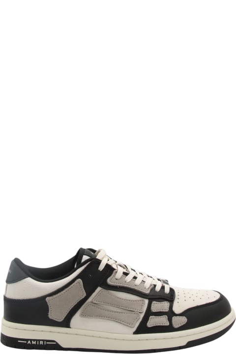 Shoes for Men AMIRI Black Alabaster Leather Skel Sneakers