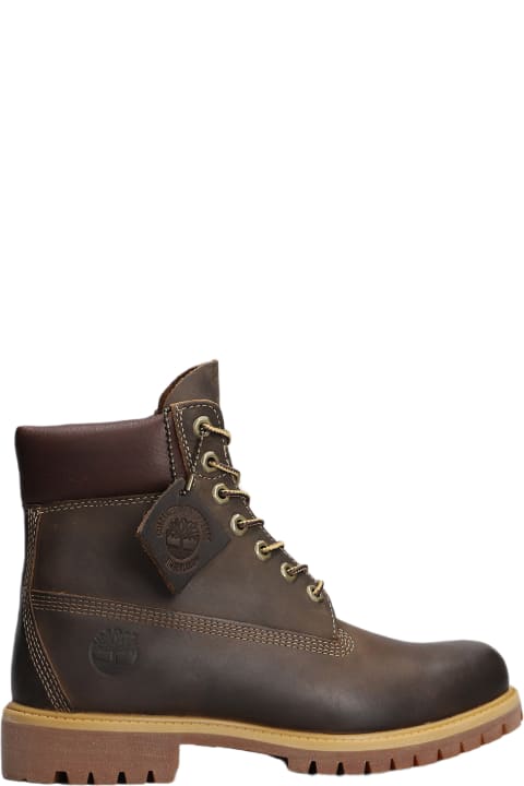 Homeware Timberland Prem 6 In Lace Combat Boots In Brown Leather