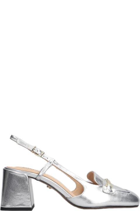 Lola Cruz High-Heeled Shoes for Women Lola Cruz Clover 55 Pumps In Silver Leather