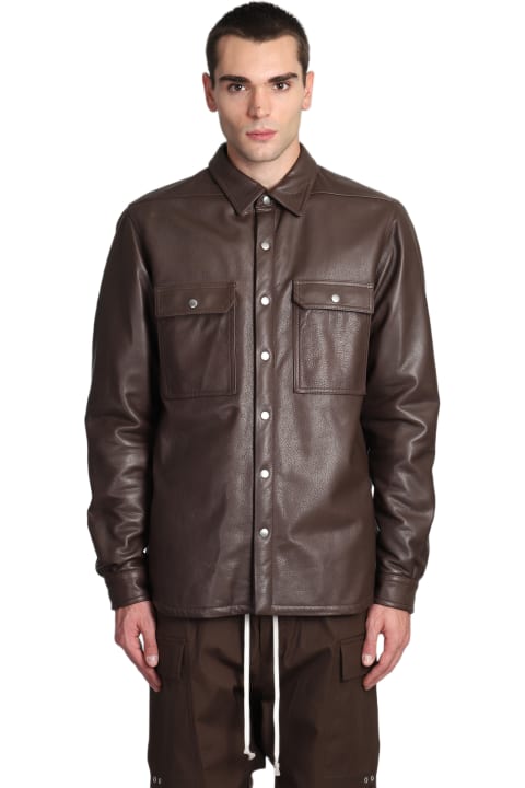 Rick Owens Coats & Jackets for Men Rick Owens Casual Jacket In Brown Leather
