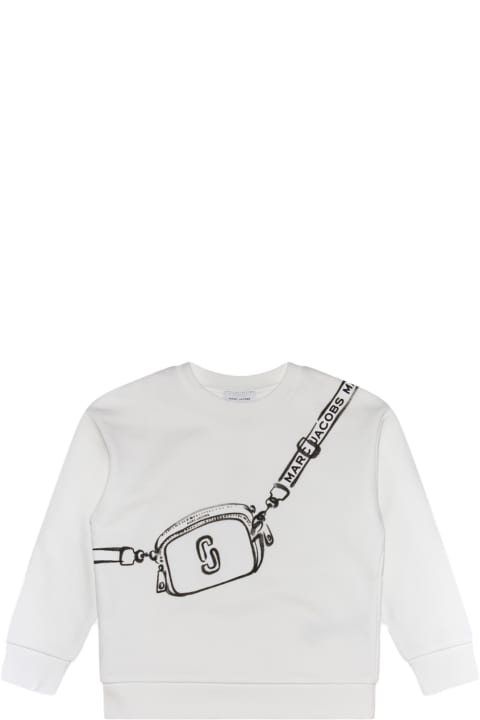 Marc Jacobs Topwear for Girls Marc Jacobs White And Black Cotton Sweatshirt