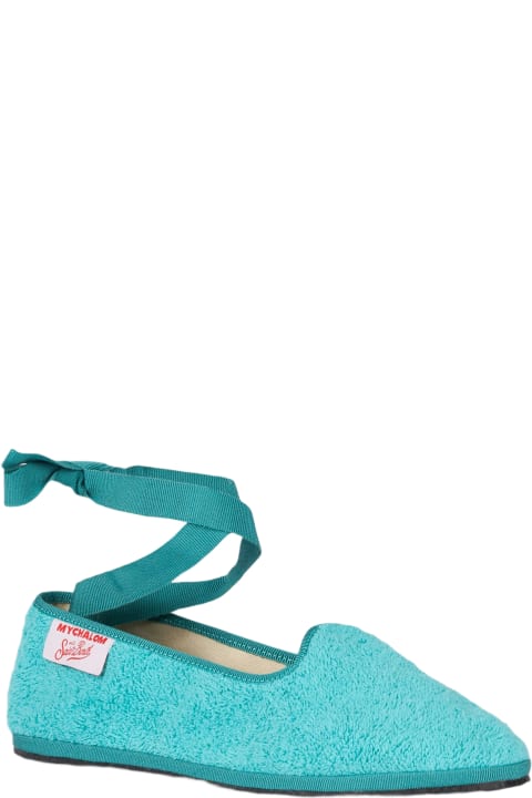 أدوات منزلية MC2 Saint Barth Woman Aquamarine Terry Slipper Loafers | My Chalom Special Edition