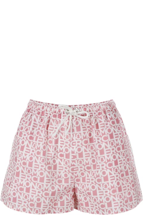 Moncler Clothing for Women Moncler Pink Logoed Shorts