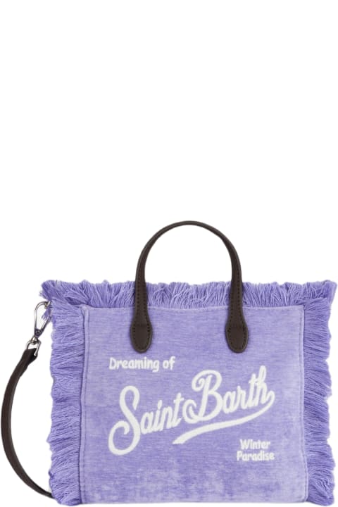 Fashion for Women MC2 Saint Barth Lilac Velvet Chine Mini Vanity Fringed Bag