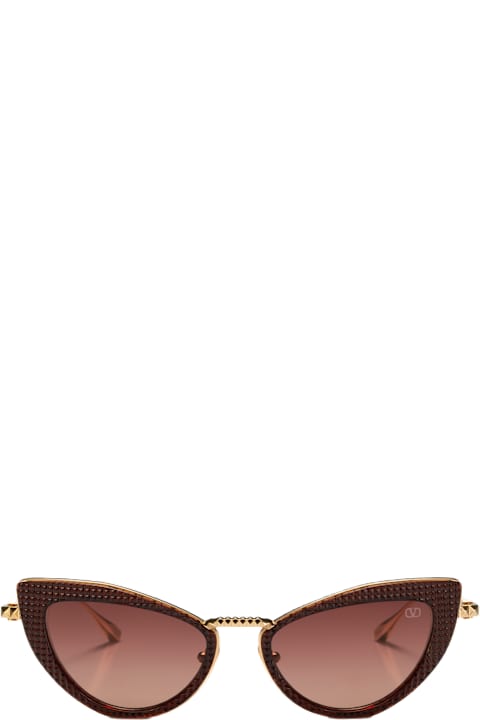 Homeware Valentino Eyewear Viii - White Gold / Crystal Burgundy Sunglasses