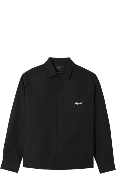 Shirts for Men Axel Arigato Flow Overshirt Black shirt with chest pocket and logo - Flow overshirt