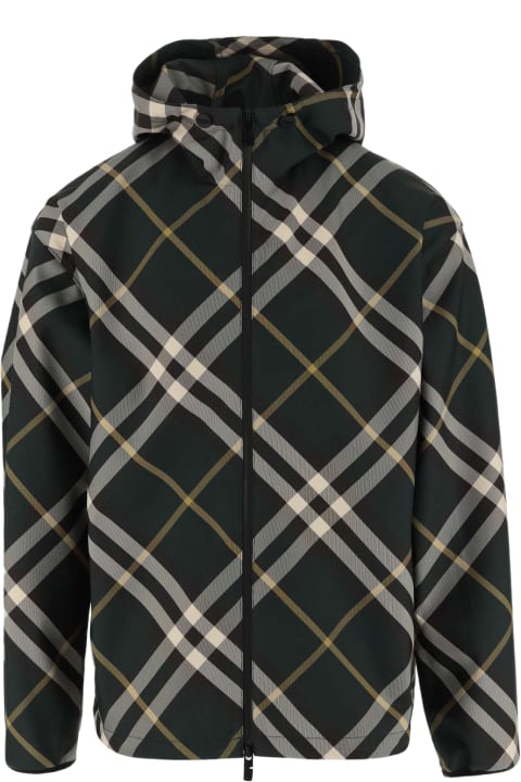 メンズ ウェアのセール Burberry Nylon Jacket With Check Pattern