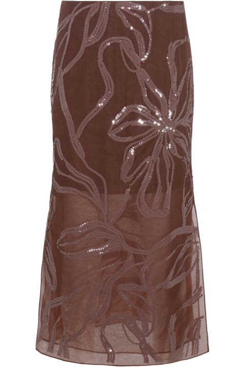 Homeware Brunello Cucinelli Bordeaux Silk Skirt