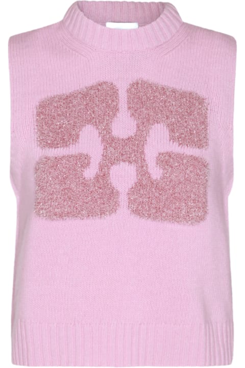 Coats & Jackets for Women Ganni Pink Wool Knitwear