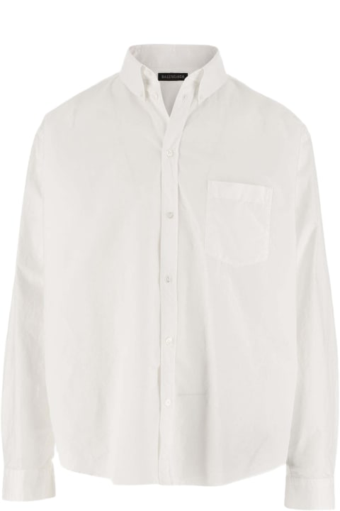 Balenciaga Clothing for Men Balenciaga Cotton Poplin Shirt With Logo