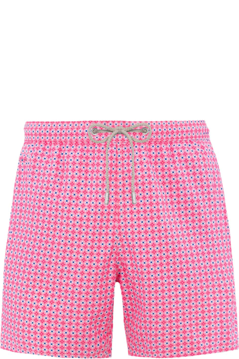 Homeware MC2 Saint Barth Man Lightweight Fabric Swim-shorts Lighting Micro Fantasy With Tie Print