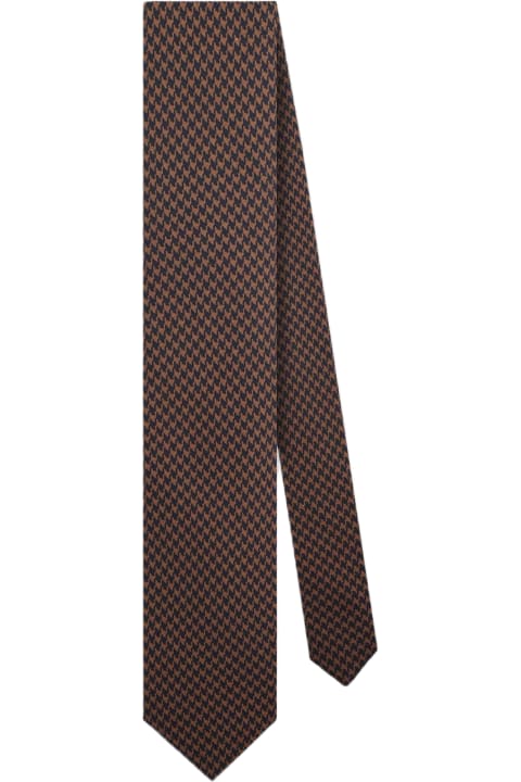 Larusmiani إكسسوارات لـ القسم الرجالي Larusmiani Tie Pied De Poule Tie