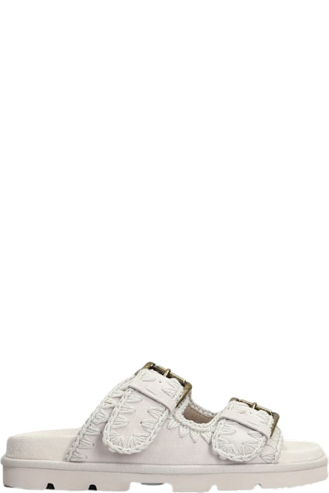 Mou Shoes for Women Mou Low Bio Flats In Grey Suede