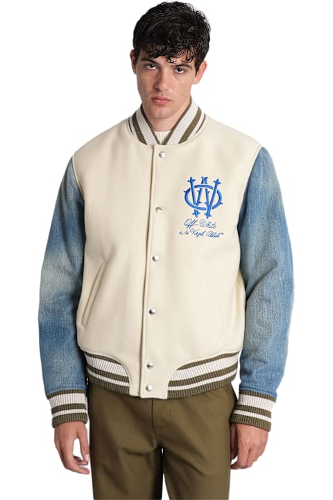 Homeware Off-White Bomber Jacket In Beige Wool