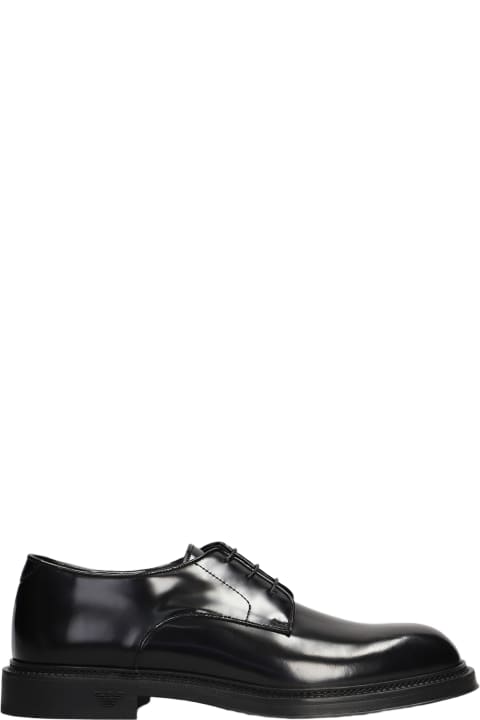Emporio Armani for Men Emporio Armani Lace Up Shoes In Black Leather