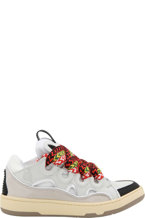 Shoes Sale for Women Lanvin White Leather Curb Sneakers