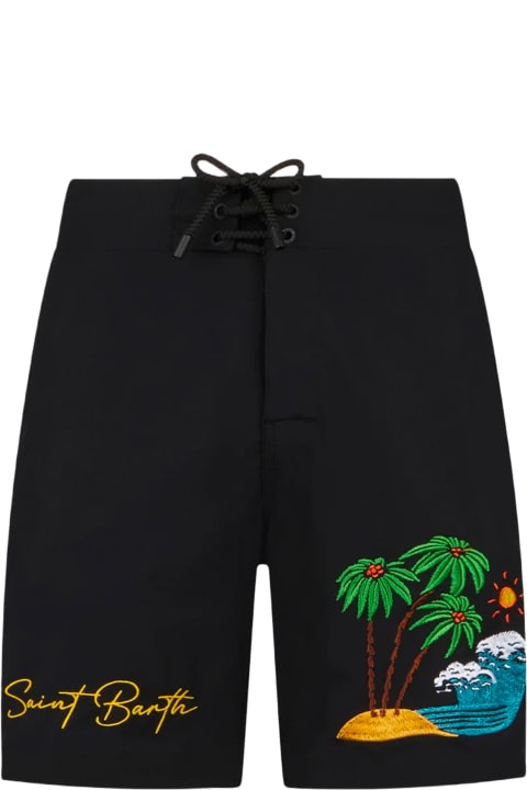 MC2 Saint Barth Swimwear for Men MC2 Saint Barth Man Comfort And Stretch Surf Shorts With Palm Print