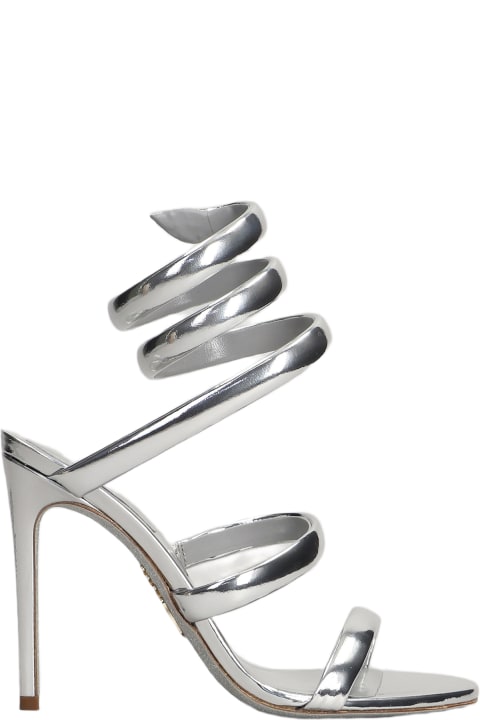 René Caovilla Sandals for Women René Caovilla Serpente Sandals In Silver Leather