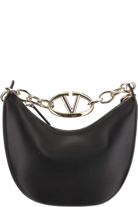 ウィメンズ トートバッグ Valentino Garavani Mini Hobo Vlogo Moon Bag In Nappa Leather With Chain