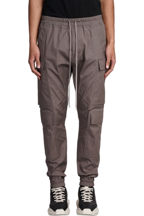 Pants for Men Rick Owens Mastodon Megacargo Pants In Grey Cotton