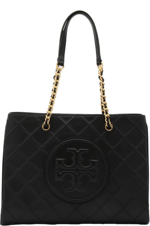 Tory Burch for Men Tory Burch Black Leather Tote Bag