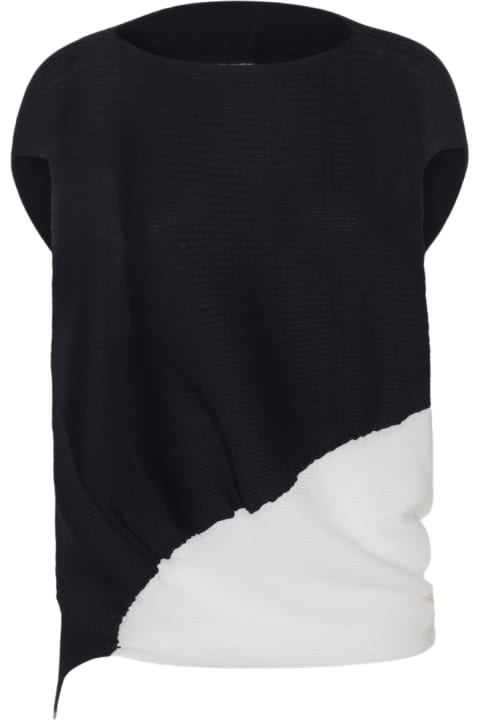 Quiet Luxury for Women Issey Miyake Black And White Top