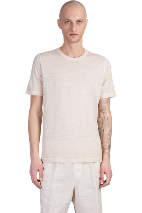 メンズ 120% Linoのウェア 120% Lino T-shirt In Beige Linen