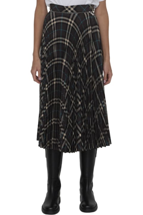 Homeware Burberry Check Pleated Skirt