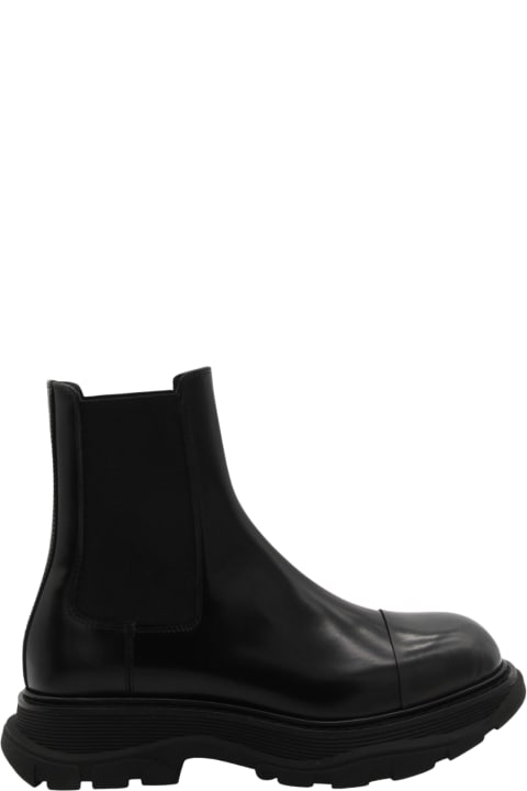 Boots for Men Alexander McQueen Black Leather Chelsea Boots