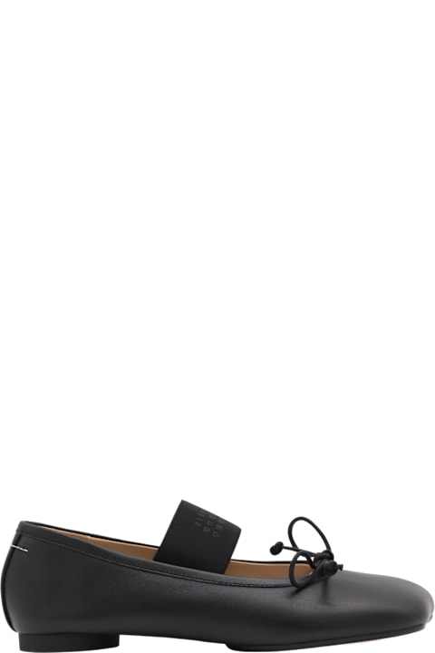 MM6 Maison Margiela Black Leather Flats