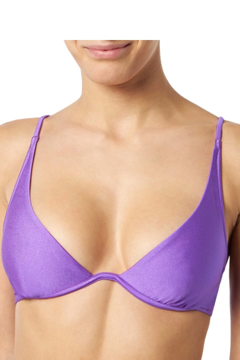 Homeware MC2 Saint Barth Woman Shiny Violet V-wired Top