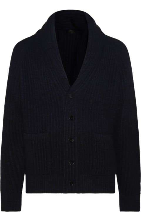 Brioni Sweaters for Men Brioni Navy Wool And Cashmere Blend Sweater