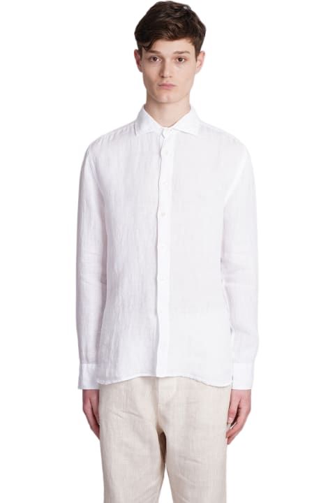 メンズ 120% Linoのウェア 120% Lino Shirt In White Linen
