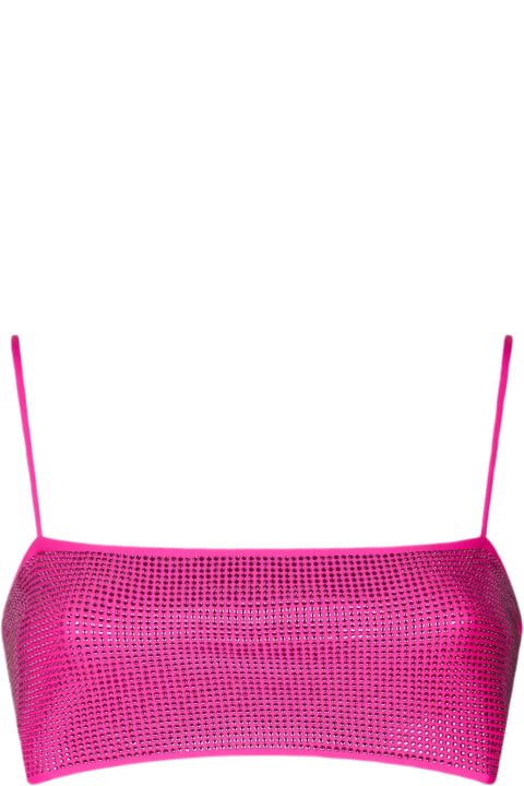 Homeware MC2 Saint Barth Woman Bandeau Fuchsia Top With Rhinestones